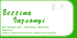 bettina vazsonyi business card